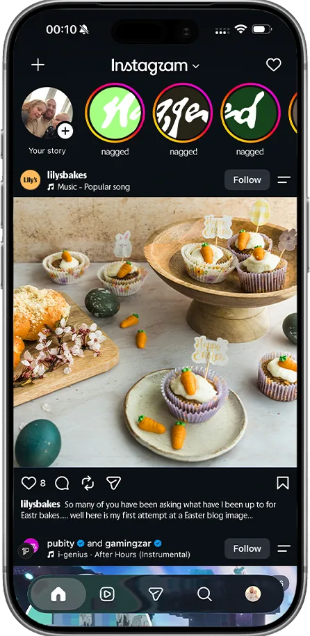 Lily's Bakes Instagram feed on a phone